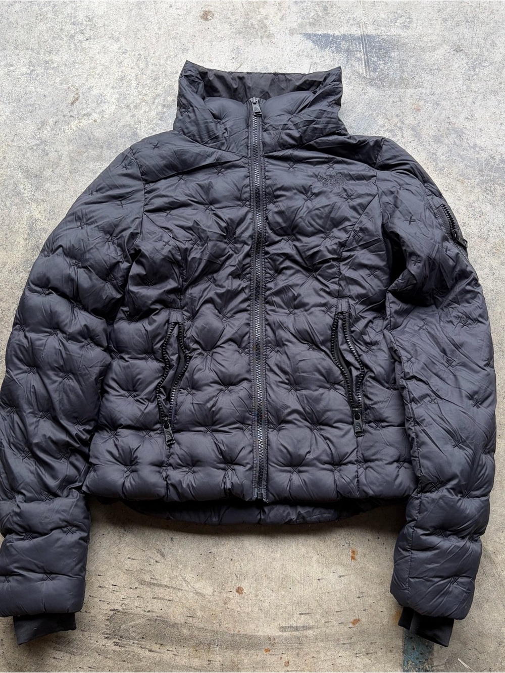 The North Face Holladown Crop Jacket Black 550 Down Puffer Quilted